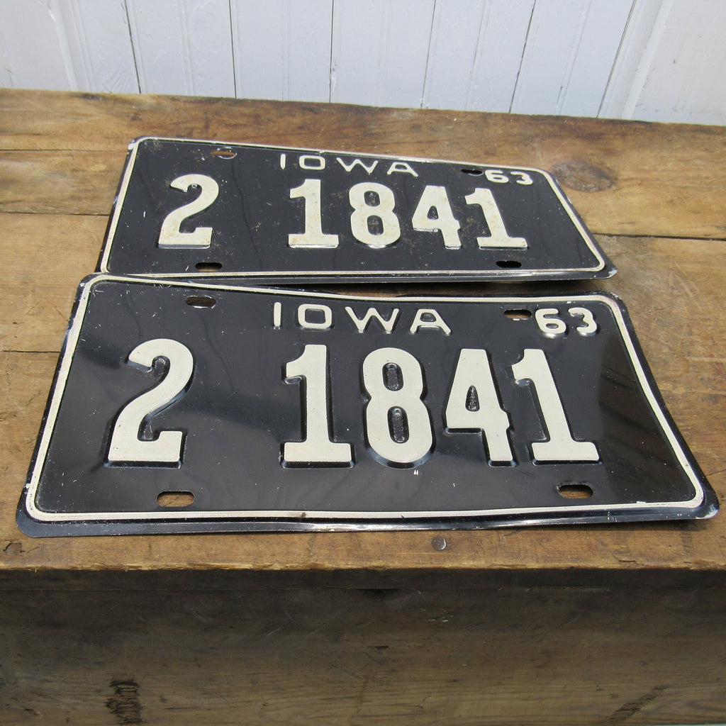 Vintage Iowa License Plate 1963