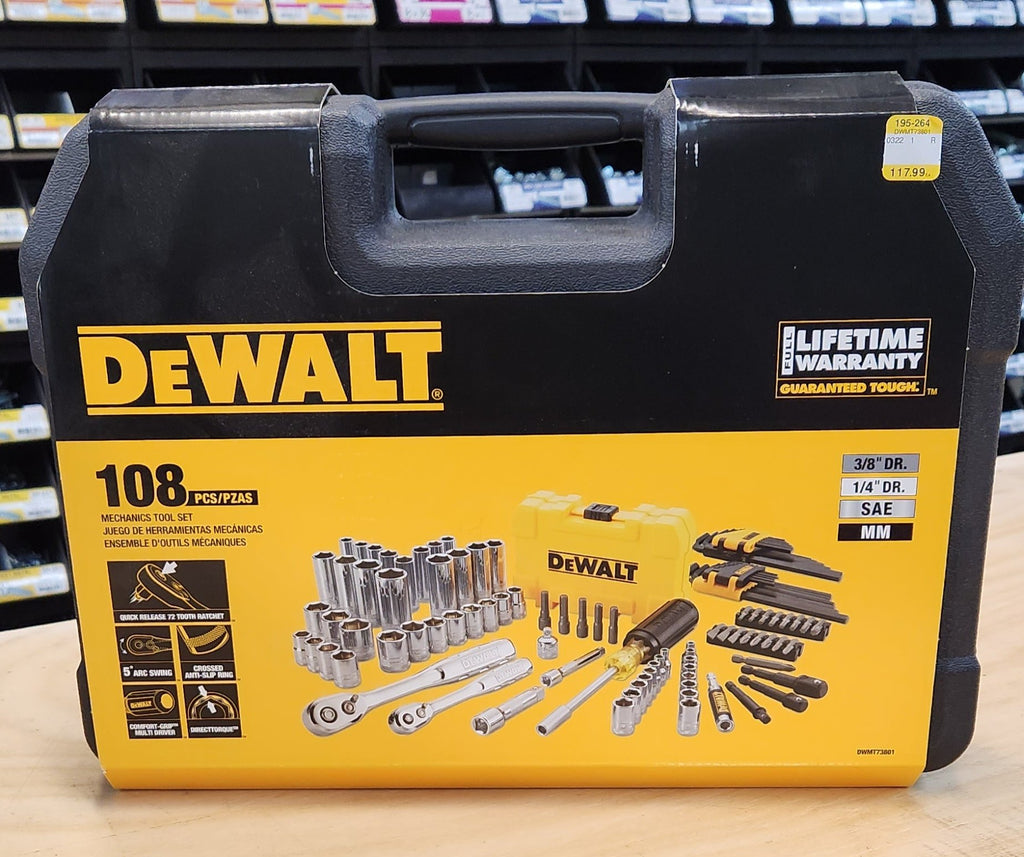 Dewalt 108 PCS Mechanics Tool Set