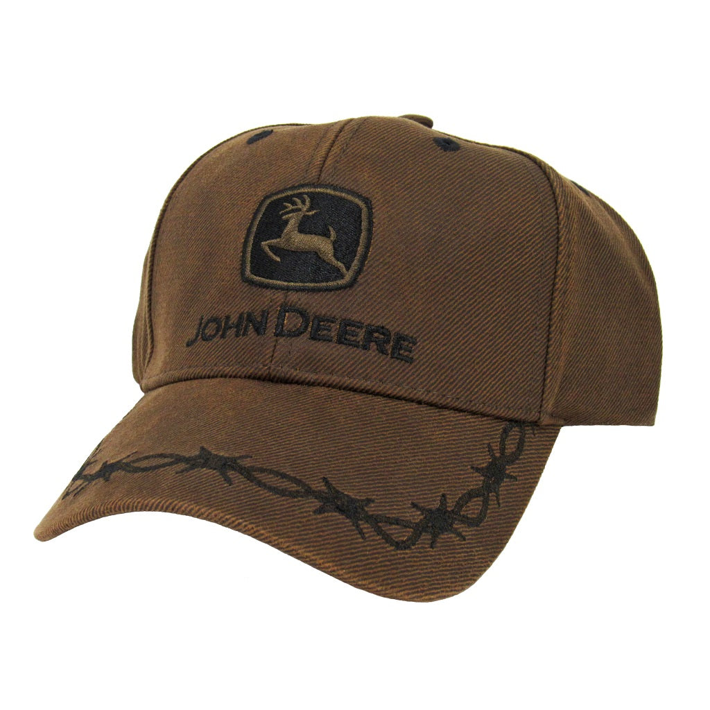 John Deere Brown Oilskin Cap